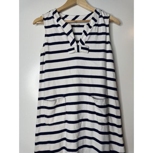 Kate Spade Shift Dress Womens MEDIUM Nautical Striped Sleeveless W/pockets Midi - Picture 2 of 7